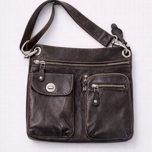 Roots Leather Bag - Dark Brown